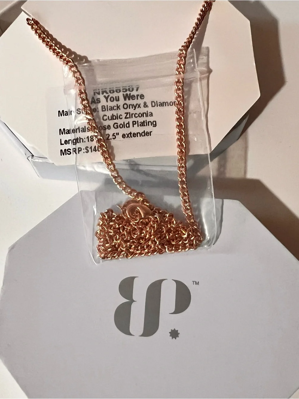 NWT bp Rose Gold Necklace “ As you were”